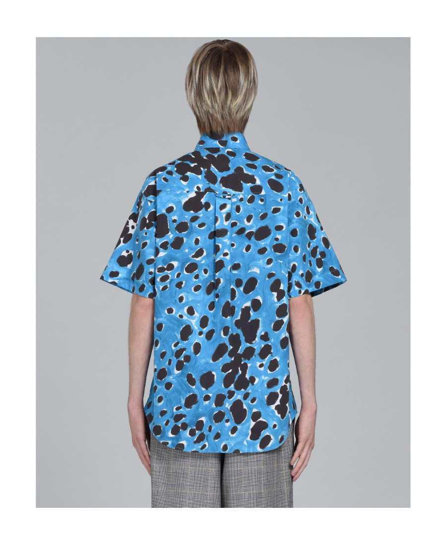 Marni "pocketed Pop Dots" Shirt In Baby Blue