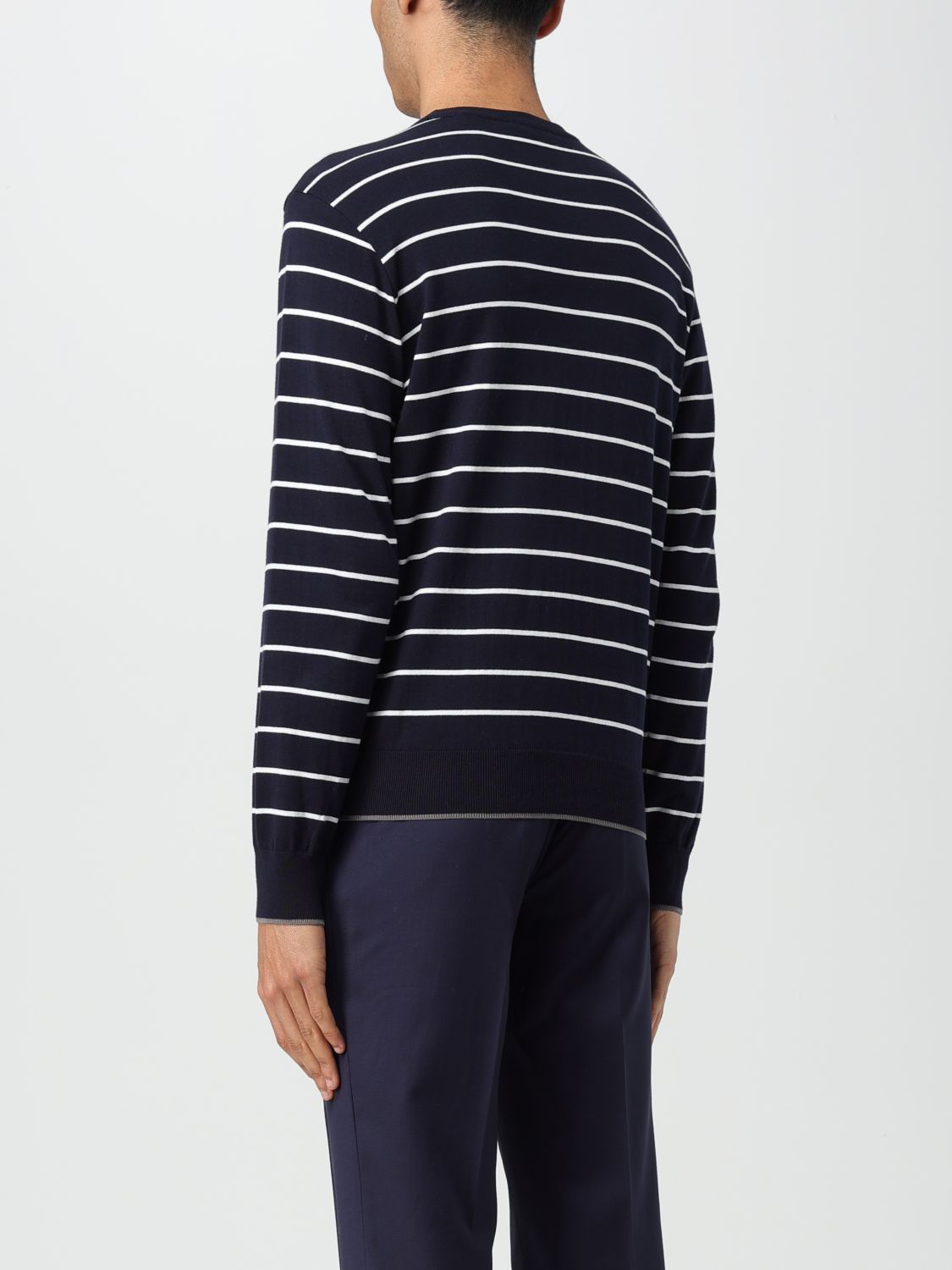 Shop Paul & Shark Striped Knitted Jumper In Black