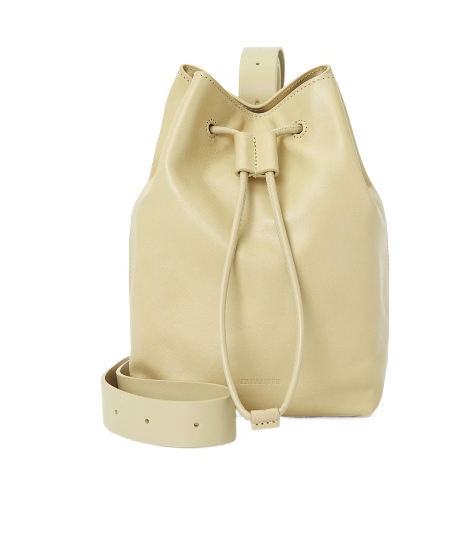 Jil Sander Logo Shoulder Bag In Nude