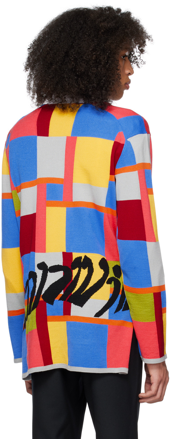 Comme Des Garçons Plaid Sweater In Multicolor