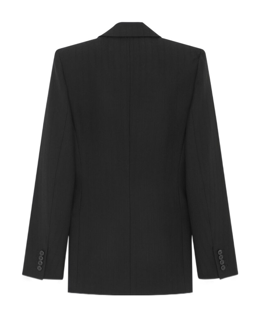 Saint Laurent Grain De Poudre Wool Single-breasted Blazer In Black