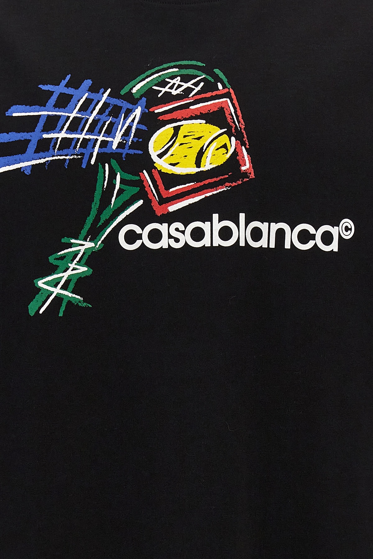 Casablanca Croquis De Tennis Logo-print T-shirt In Black