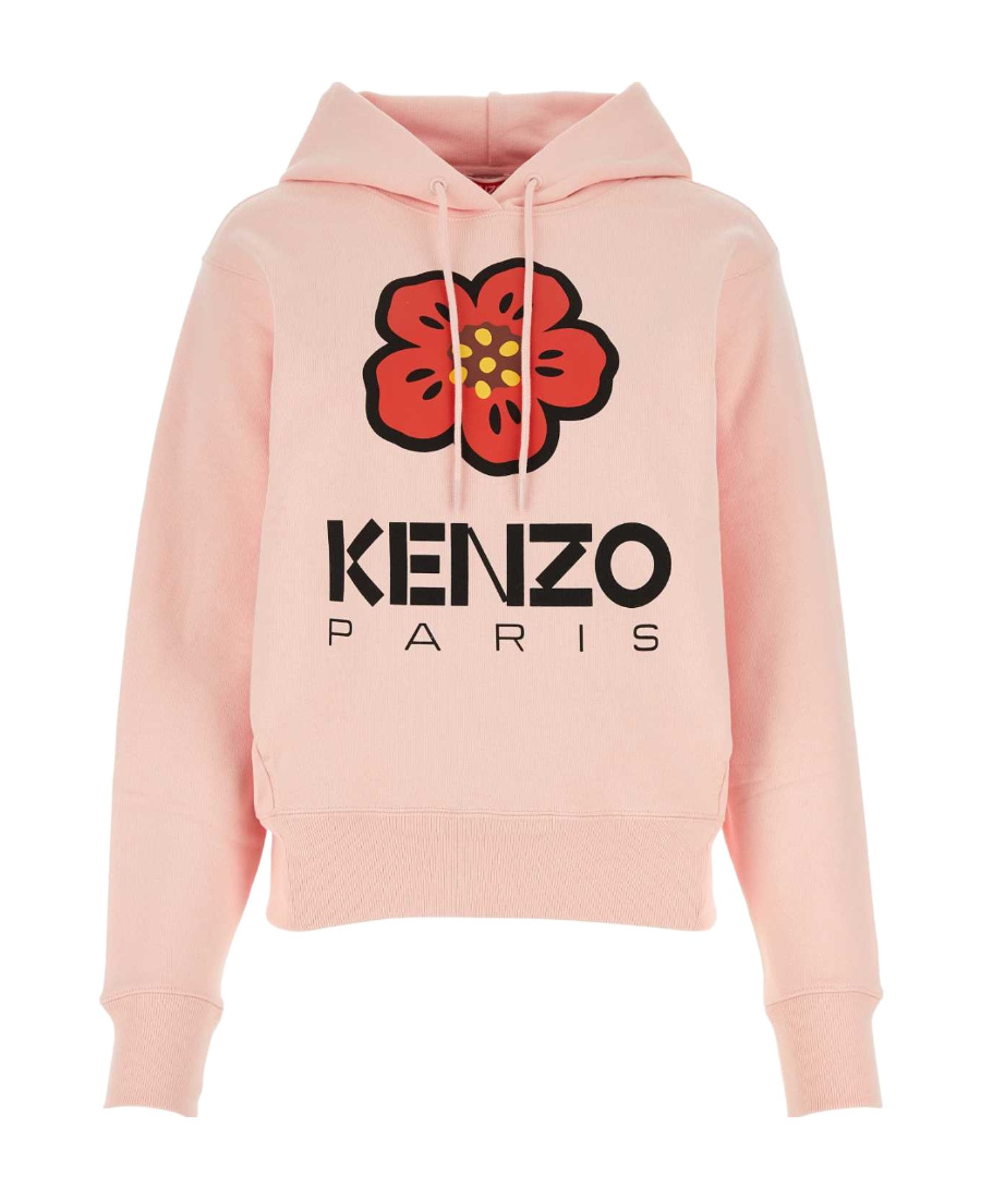Kenzo 'boke Flower Placed' Hooded Sweatshirt In Pink