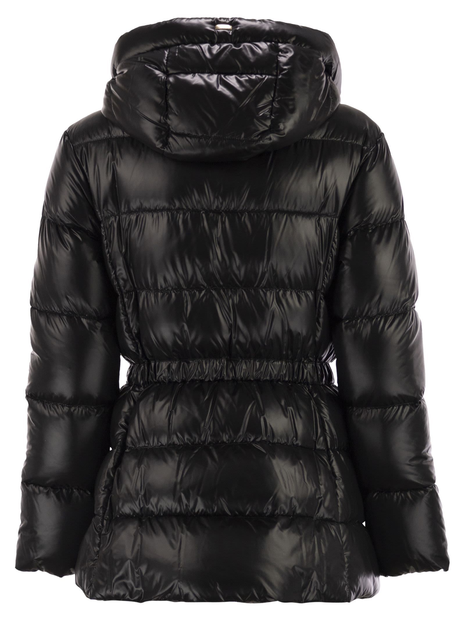 Herno Drawstring Down Jacket In Black