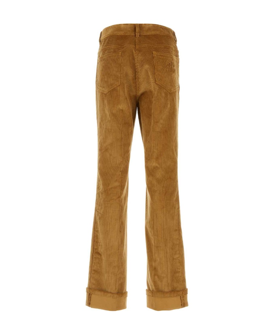 Miu Miu Corduroy Trousers With Waist Belt Loops In Brown