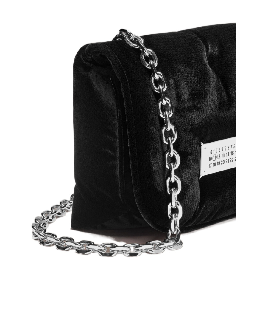Maison Margiela Glam Slam Velvet Crossbody Bag In Black