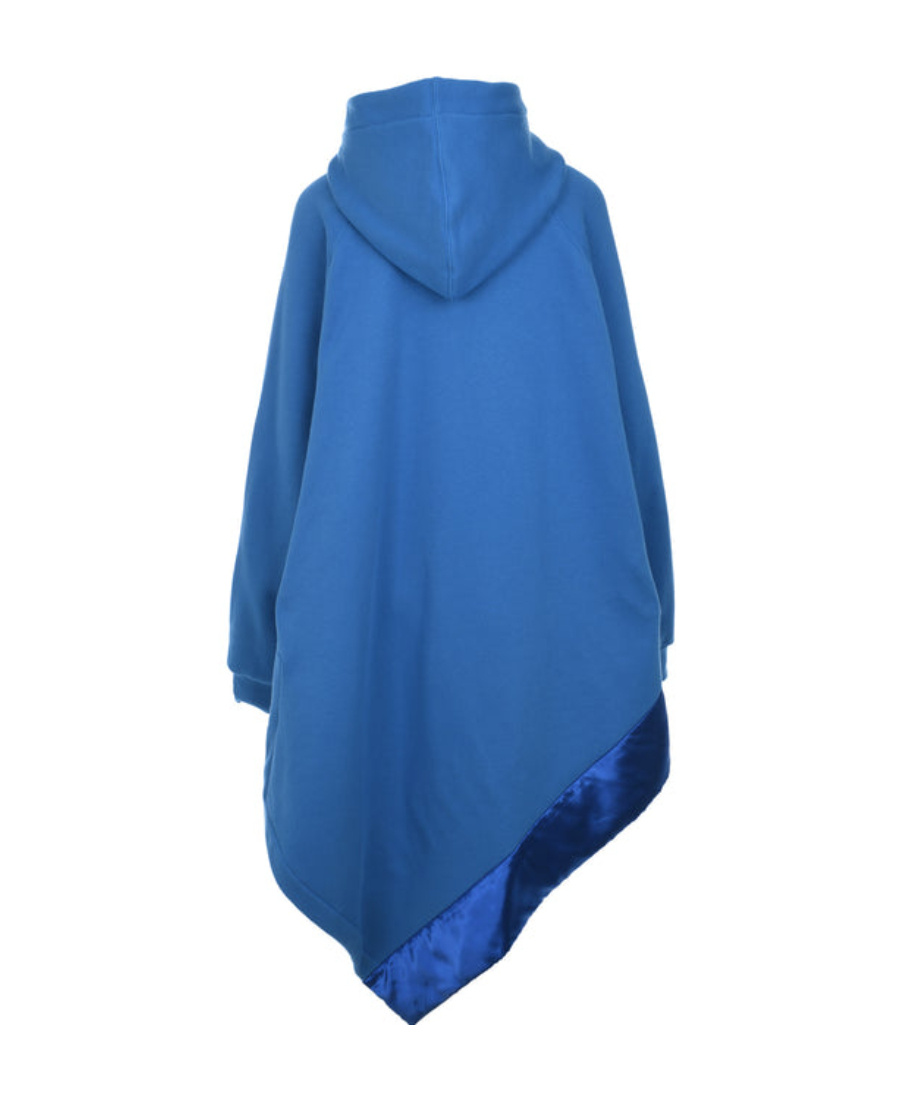 Palm Angels Logo Pendant Hooded Sweater In Blue