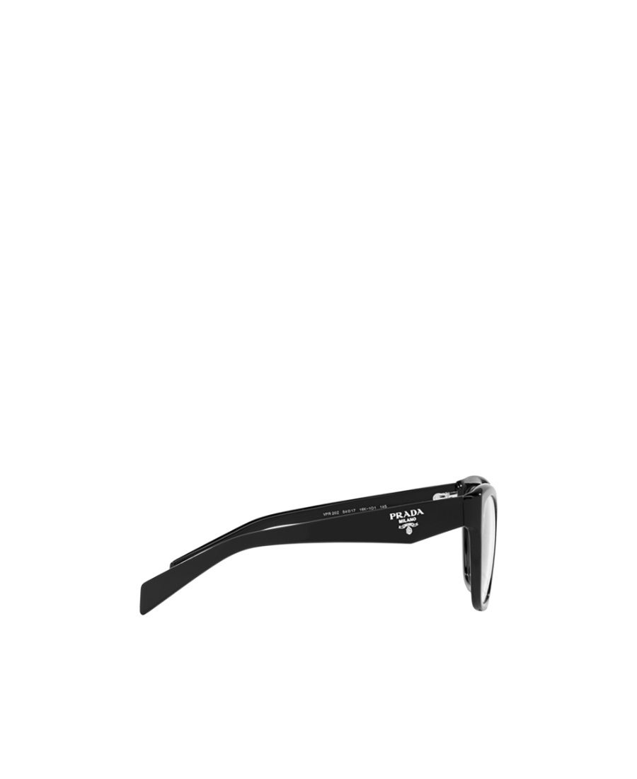 Prada Logo-engraved Cat-eye Glasses In Black
