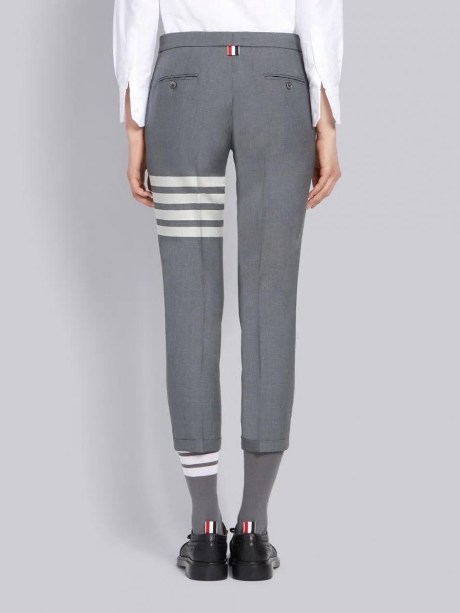 Thom Browne 4-bar Tailored Cropped Pants In Gray