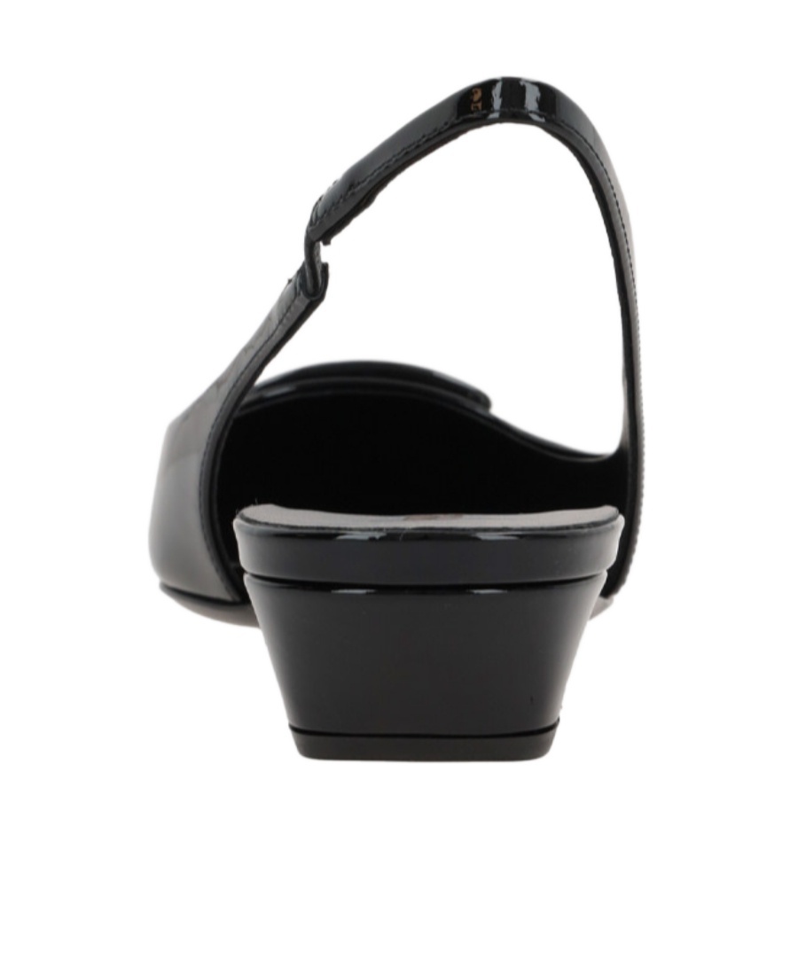 Prada Patent Leather Slingback Pumps In Black