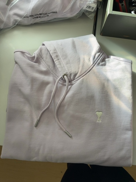 Shop Ami Alexandre Mattiussi Ami Paris Ami De Coeur Logo-embroidered Drawstring Hoodie In White