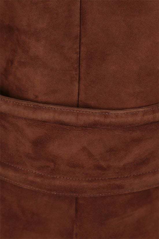 Miu Miu Long-sleeved Coat In Brown