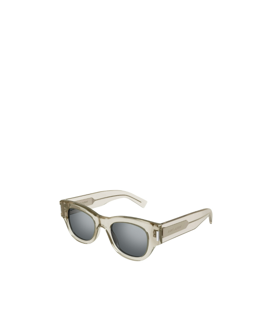 Saint Laurent Square-frame Transparent Sunglasses In Gray