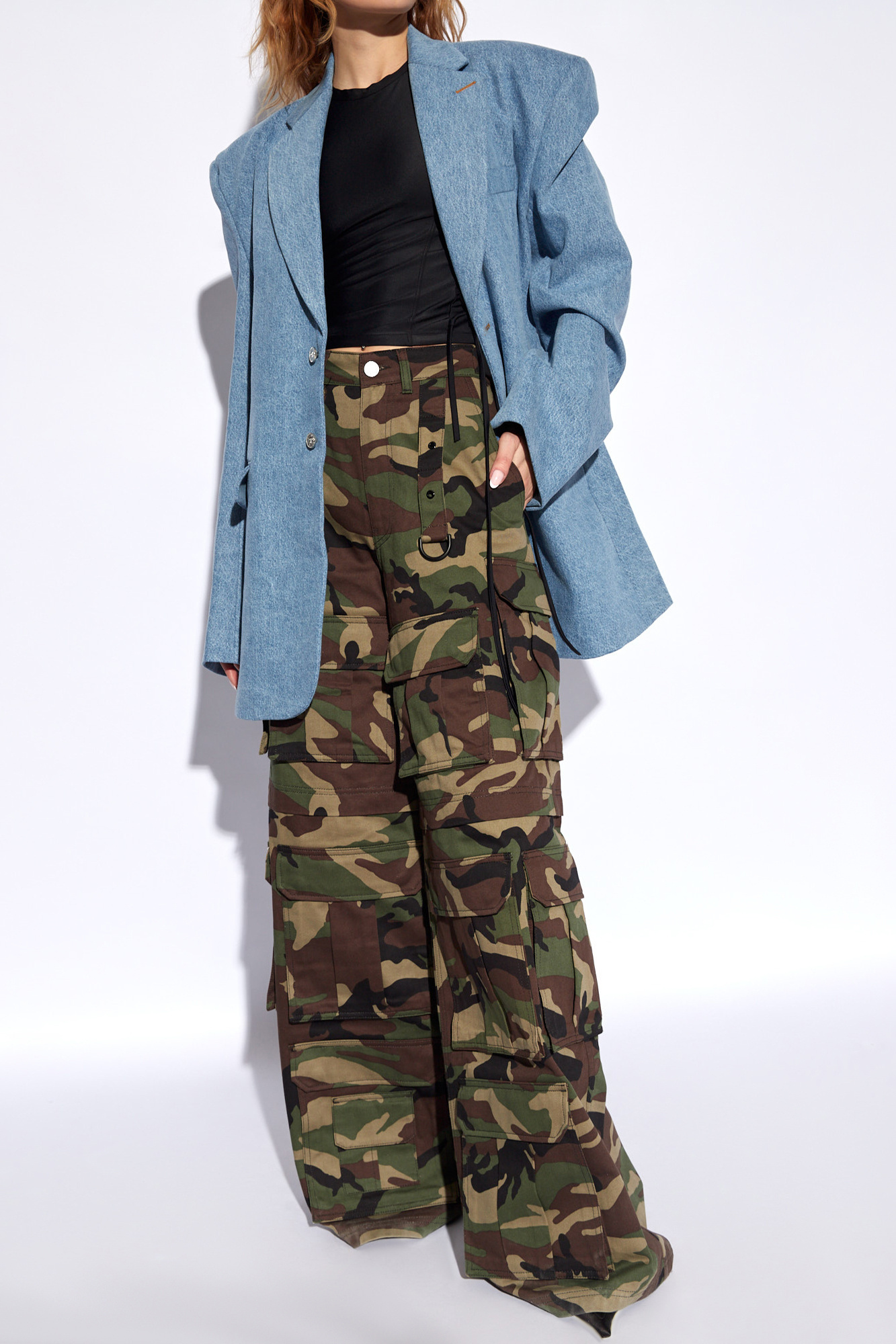 VETEMENTS SINGLE-BREASTED DENIM BLAZER