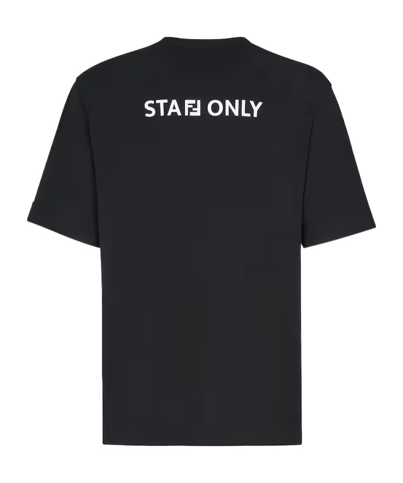 Fendi Slogan-print Cotton T-shirt In Black