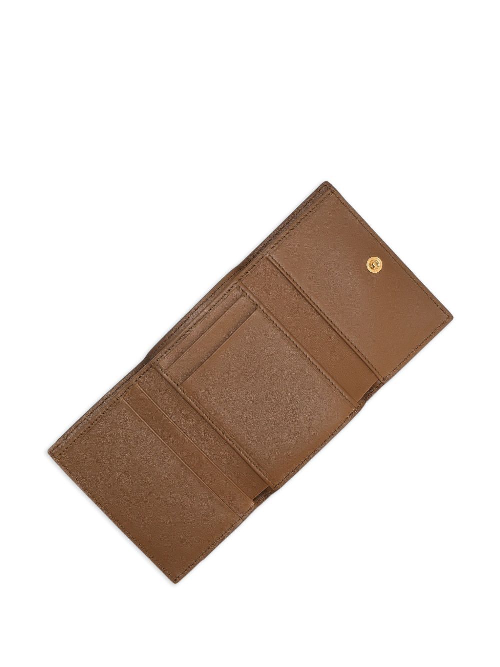 Dolce & Gabbana Dauphine Logo-plaque Trifold Wallet In Brown