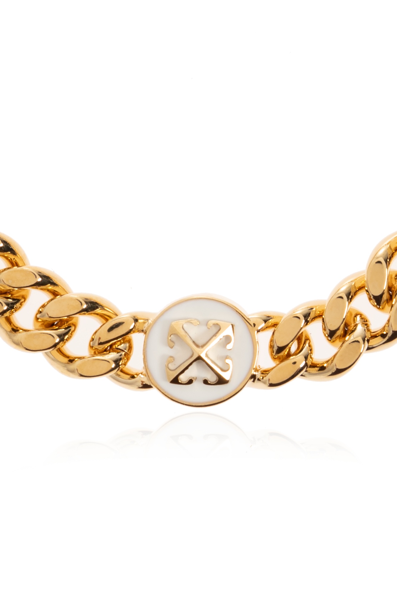 Off-white Arrows Curb-chain Bracelet In Gold