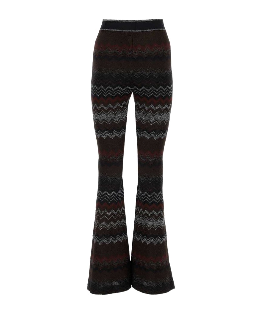 Missoni Zigzag-woven High-waisted Flared Trousers In Black