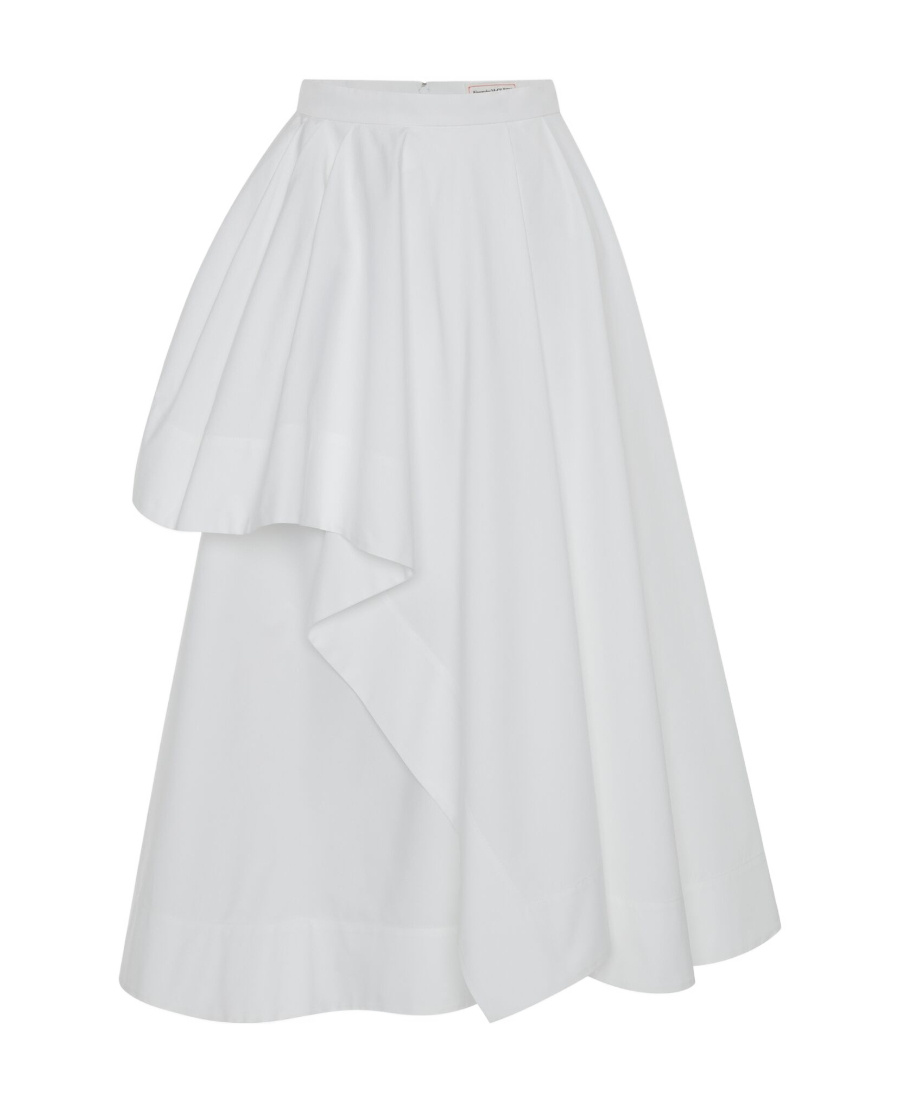 ALEXANDER MCQUEEN ASYMMETRIC PLEATED MIDI SKIRT