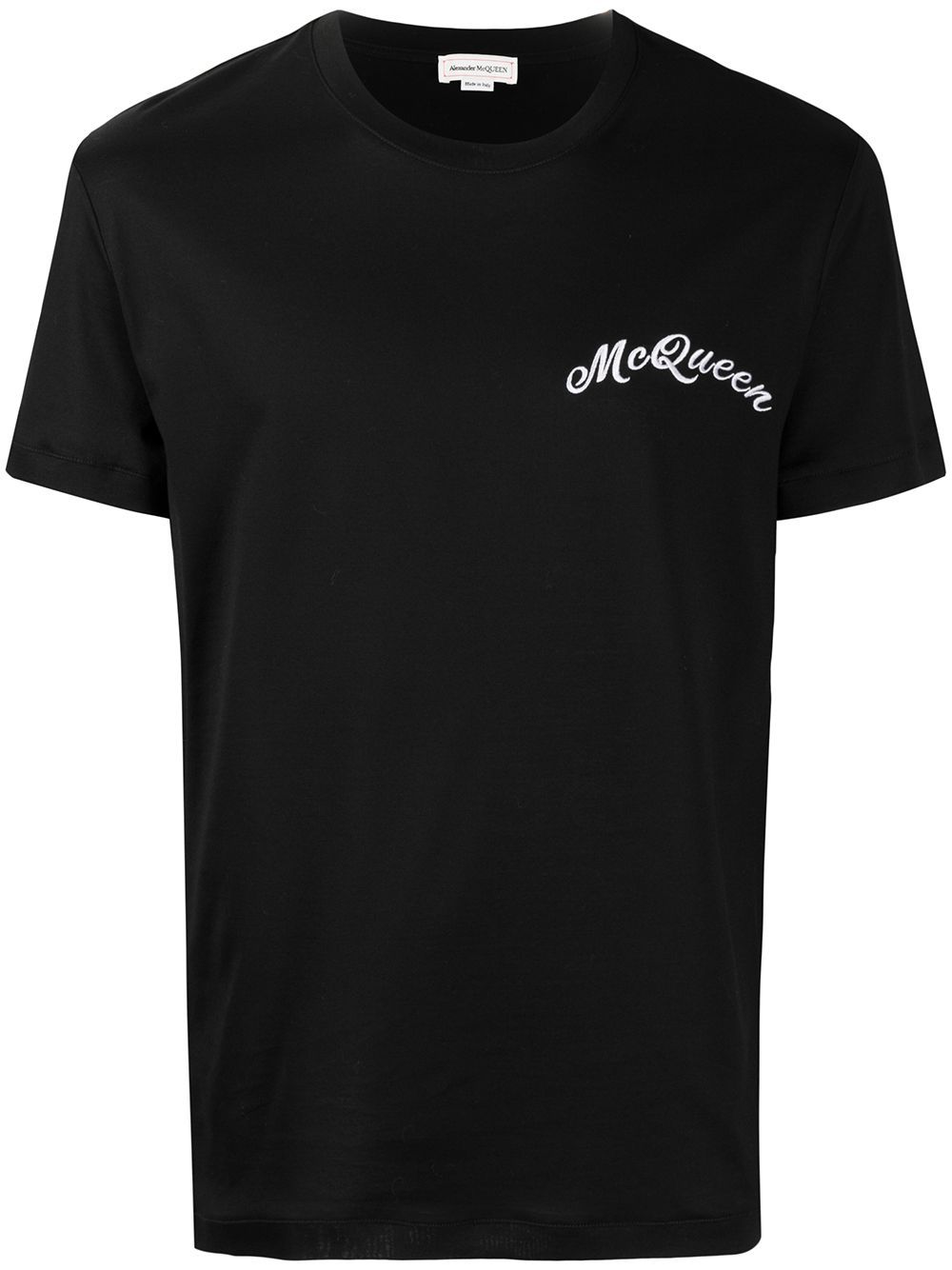 Alexander Mcqueen Logo-embroidered T-shirt In Black