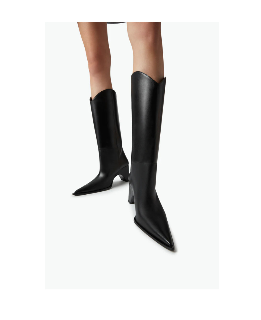 Coperni Leather Boots With Iconic Logo In Black