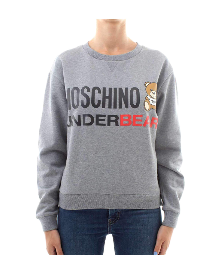 Moschino Logo Sweater In Gray