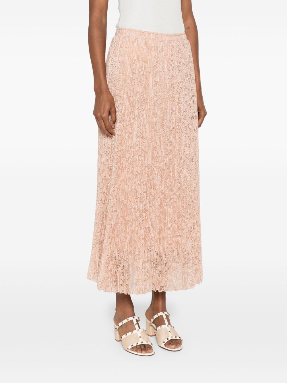 Shop Ermanno Scervino Floral-embroidered Midi Skirt