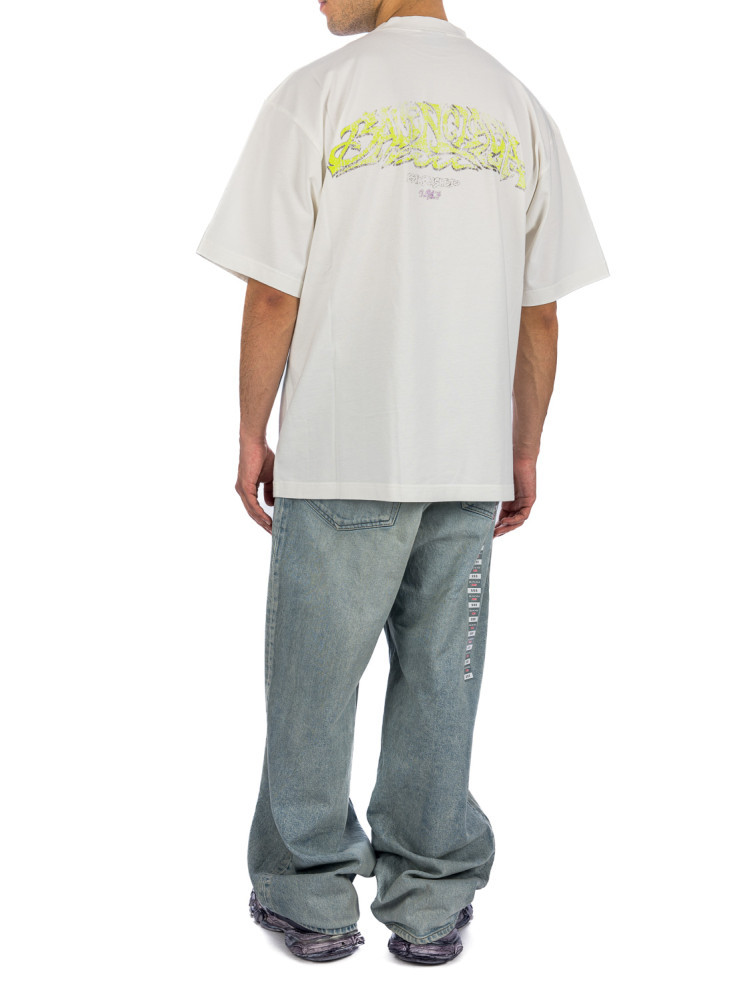 Shop Balenciaga Logo-print Cotton T-shirt In White