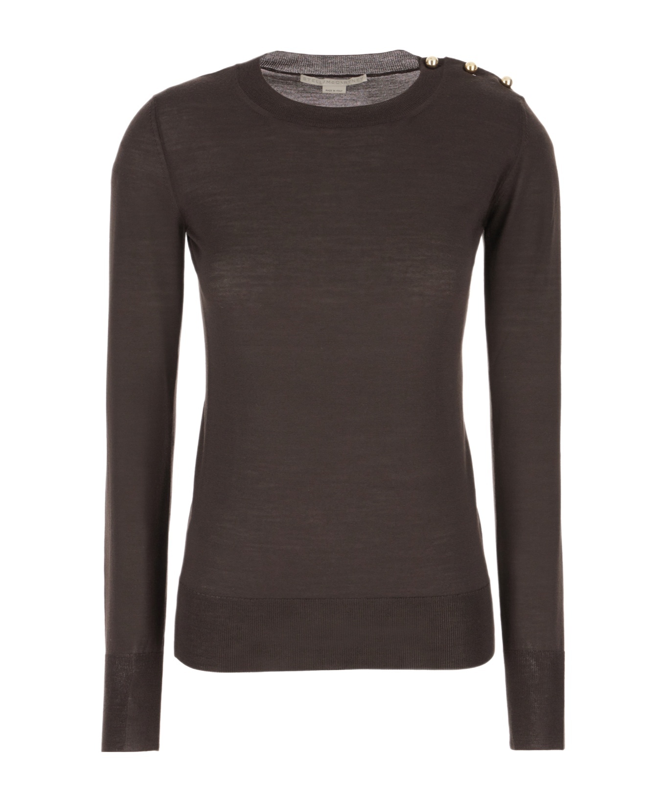 Stella Mccartney Dark Brown Wool Sweater In Black