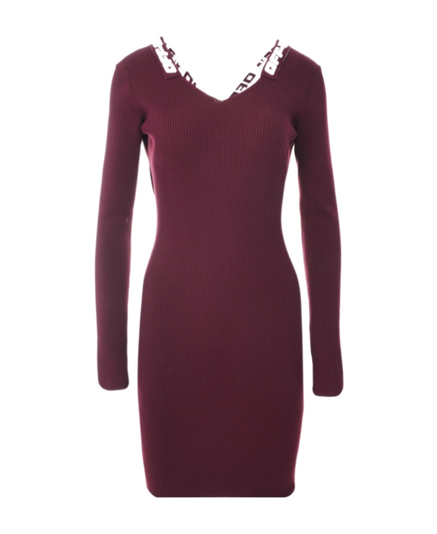 Off-white Logo Dress In Red