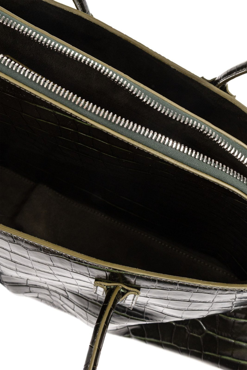 Attico The  La Passeggiata Embossed Medium Bag In Brown