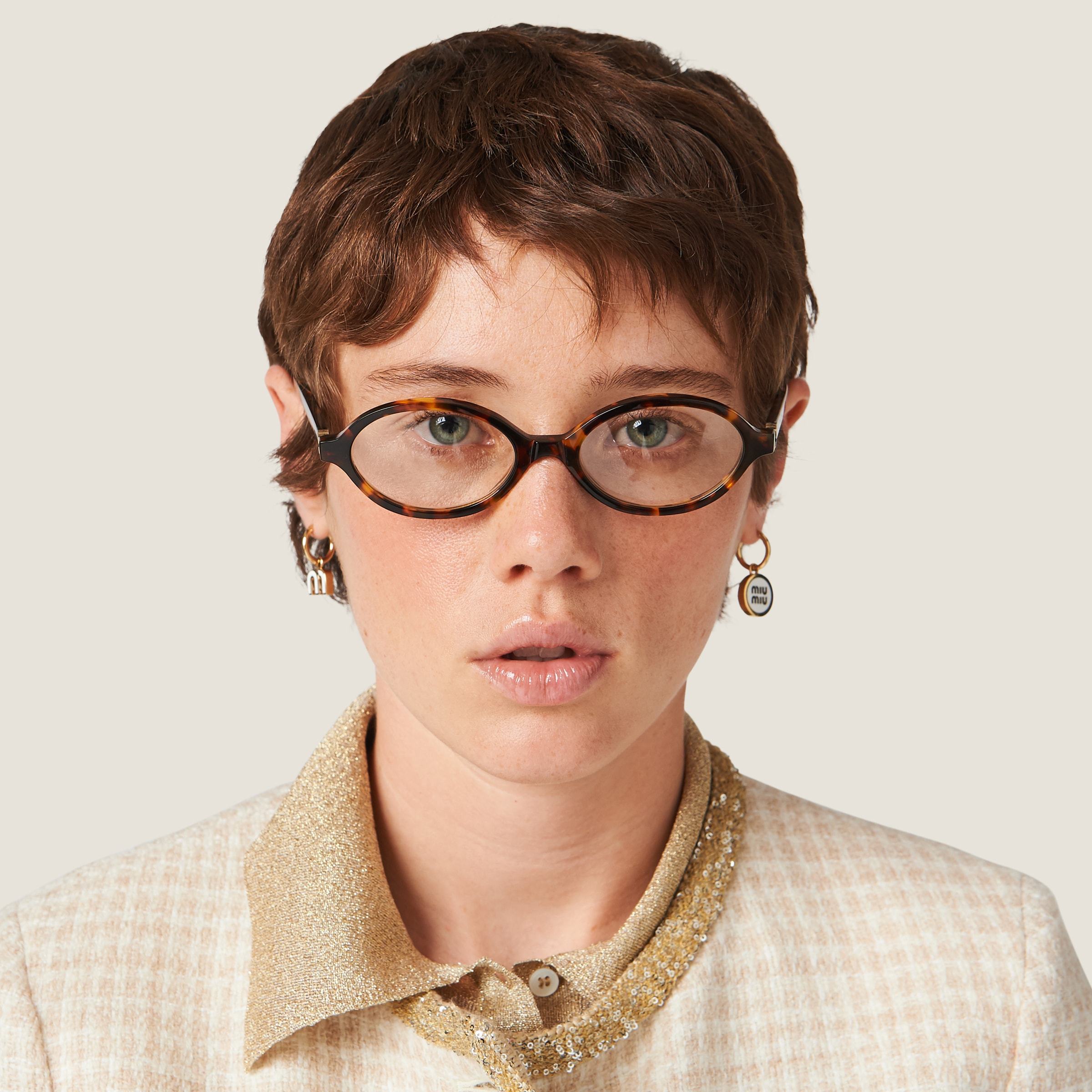 MIU MIU SET OF ENAMELED METAL EARRINGS