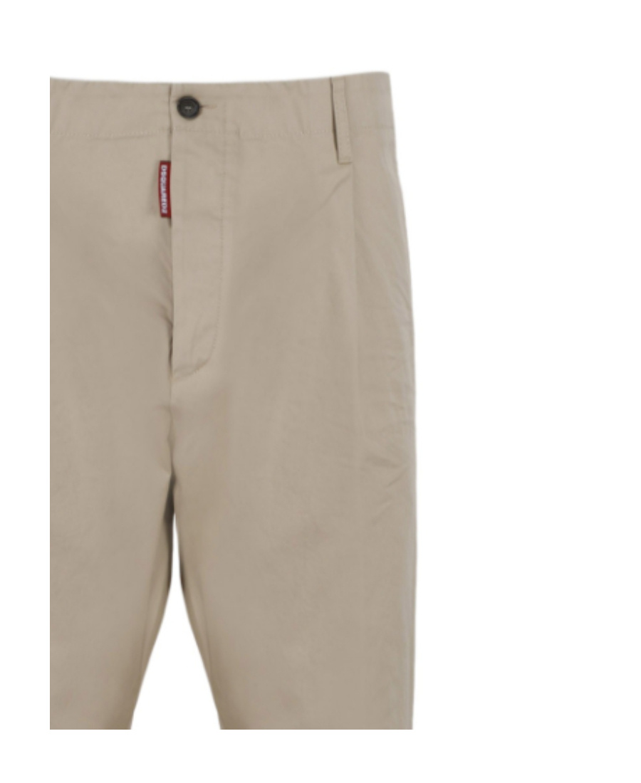 Dsquared2 Cropped Tapered Chinos In Nude