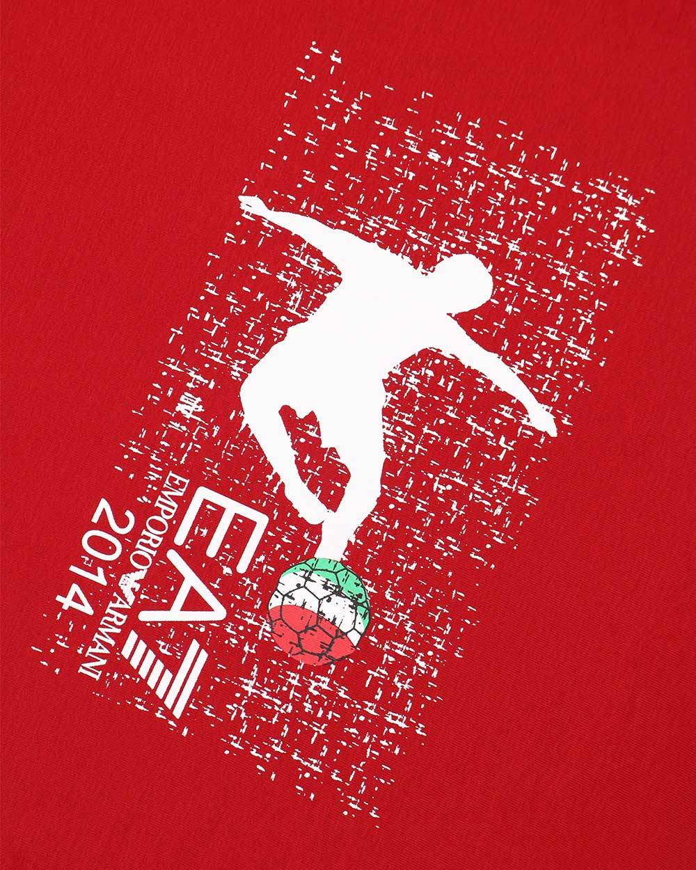 Ea7 Logo Printed T-shirt In Red