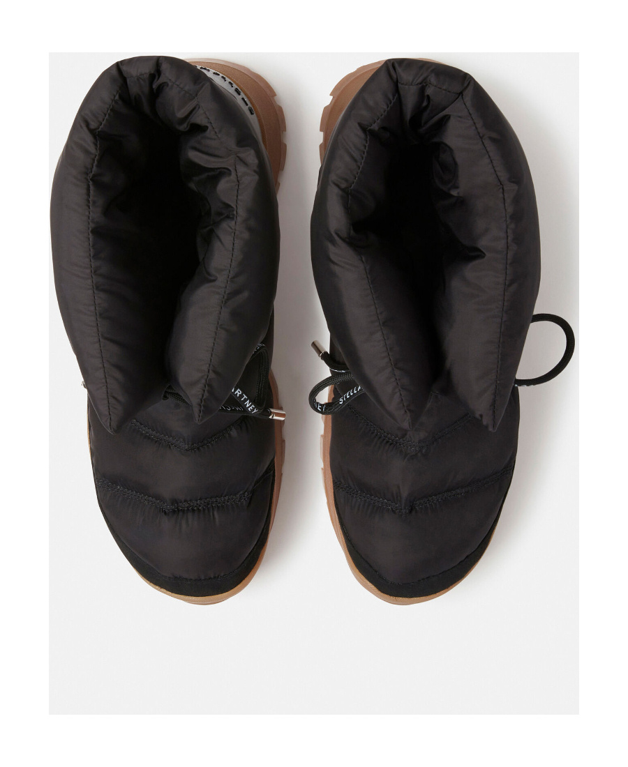 Stella Mccartney Round-headed Lace-up Boots In Black