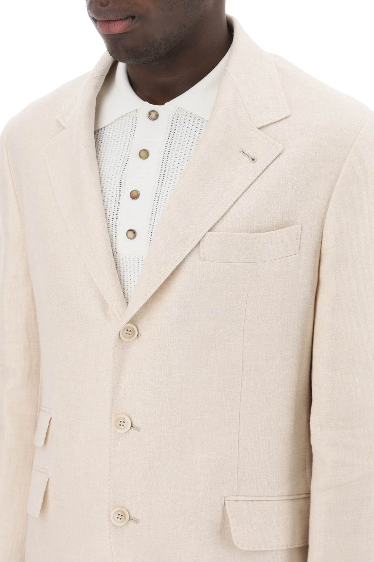 Brunello Cucinelli Single-breasted Tailored Blazer In Neutral