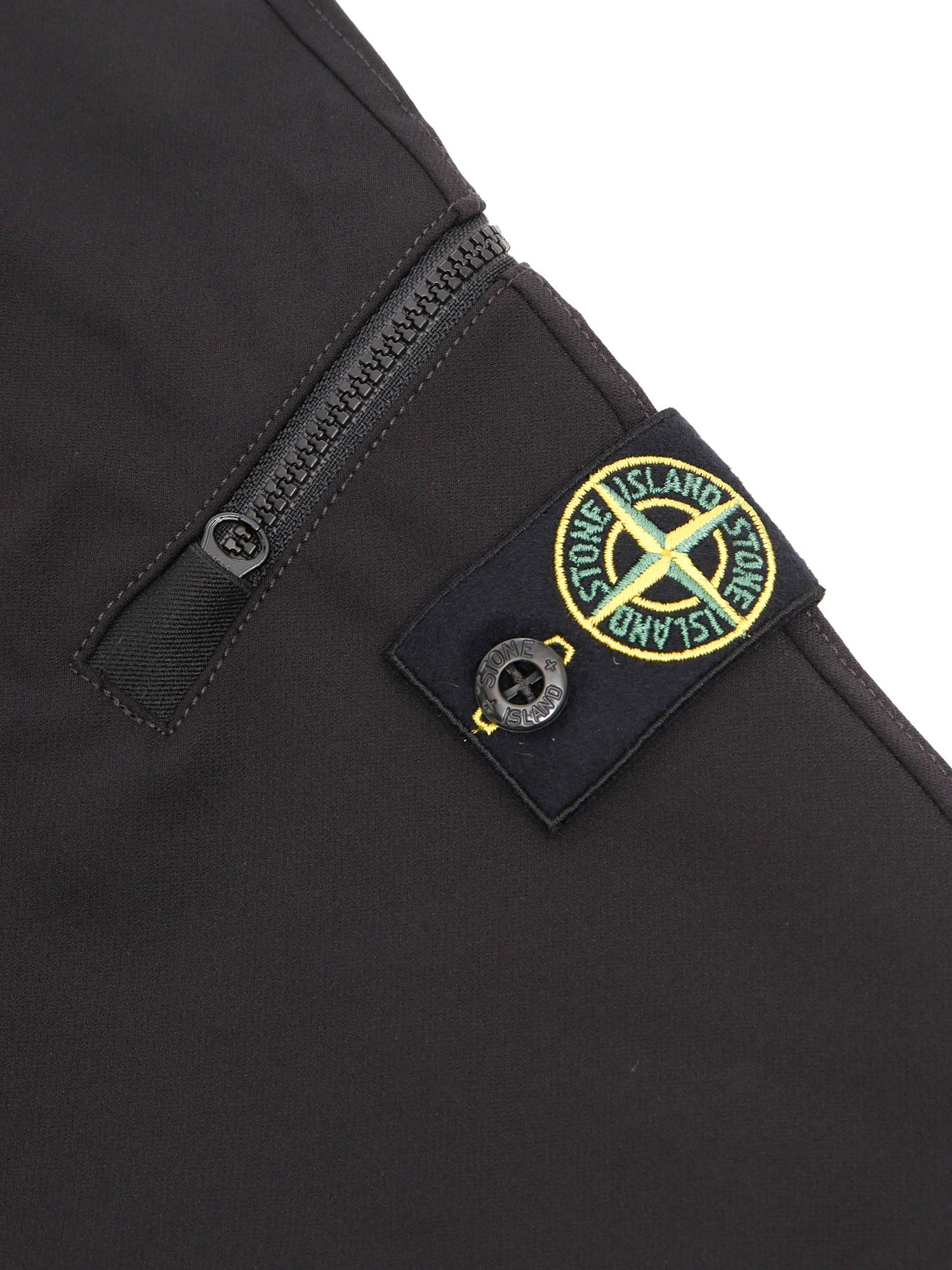 Stone Island Compass-patch Cotton Track Pants In Black