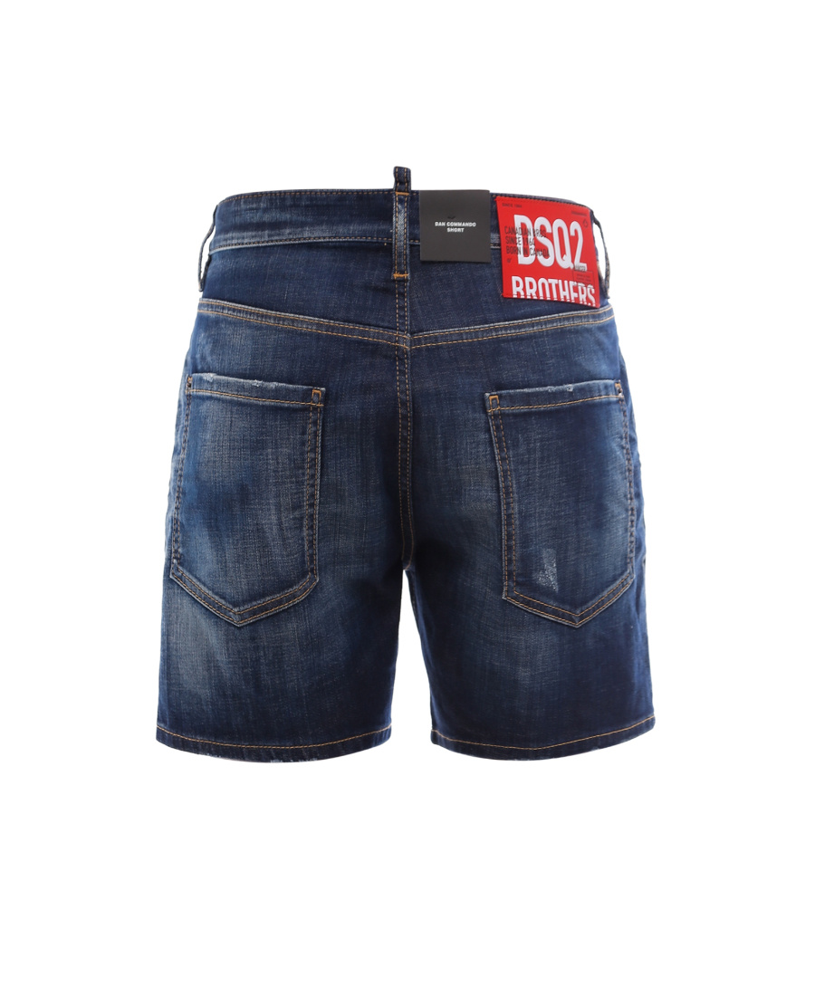 Dsquared2 Loose-fit Distressed Denim Shorts In Blue