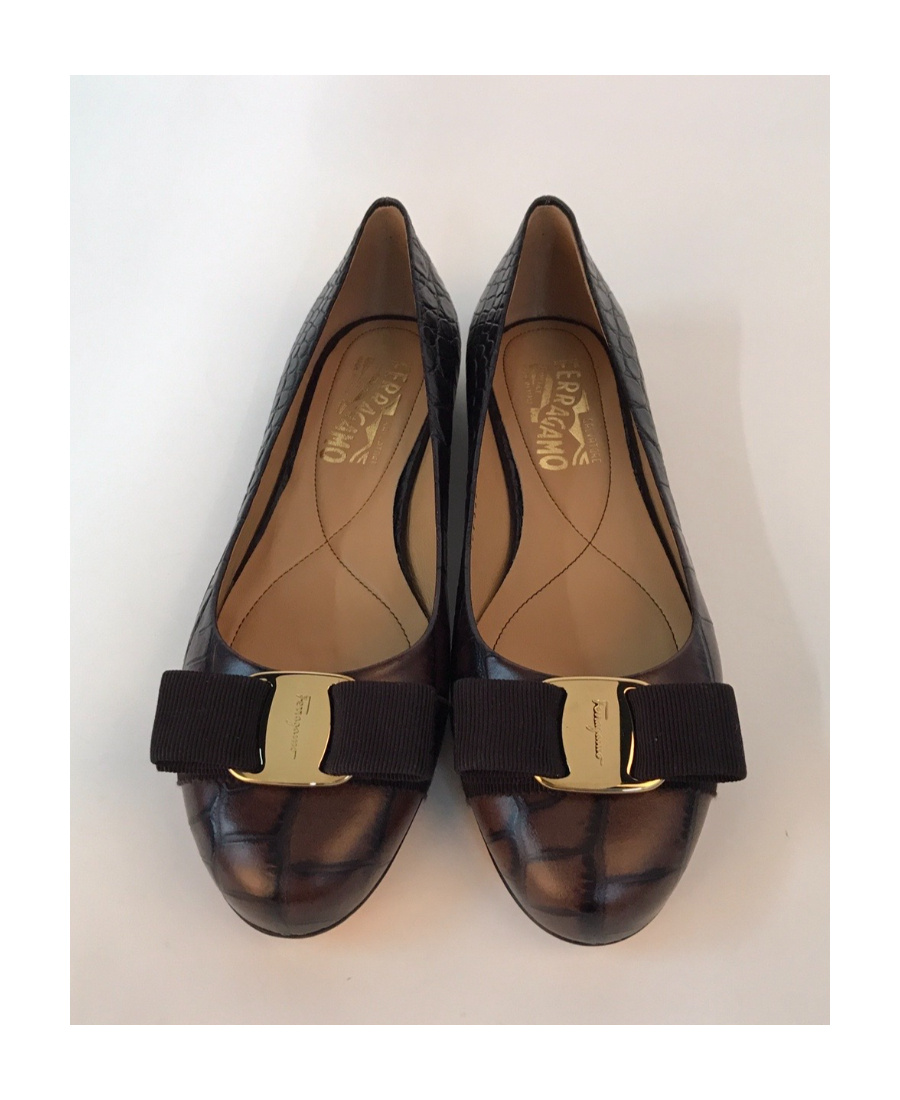 Ferragamo Bowknot Ballet Shoes In Black