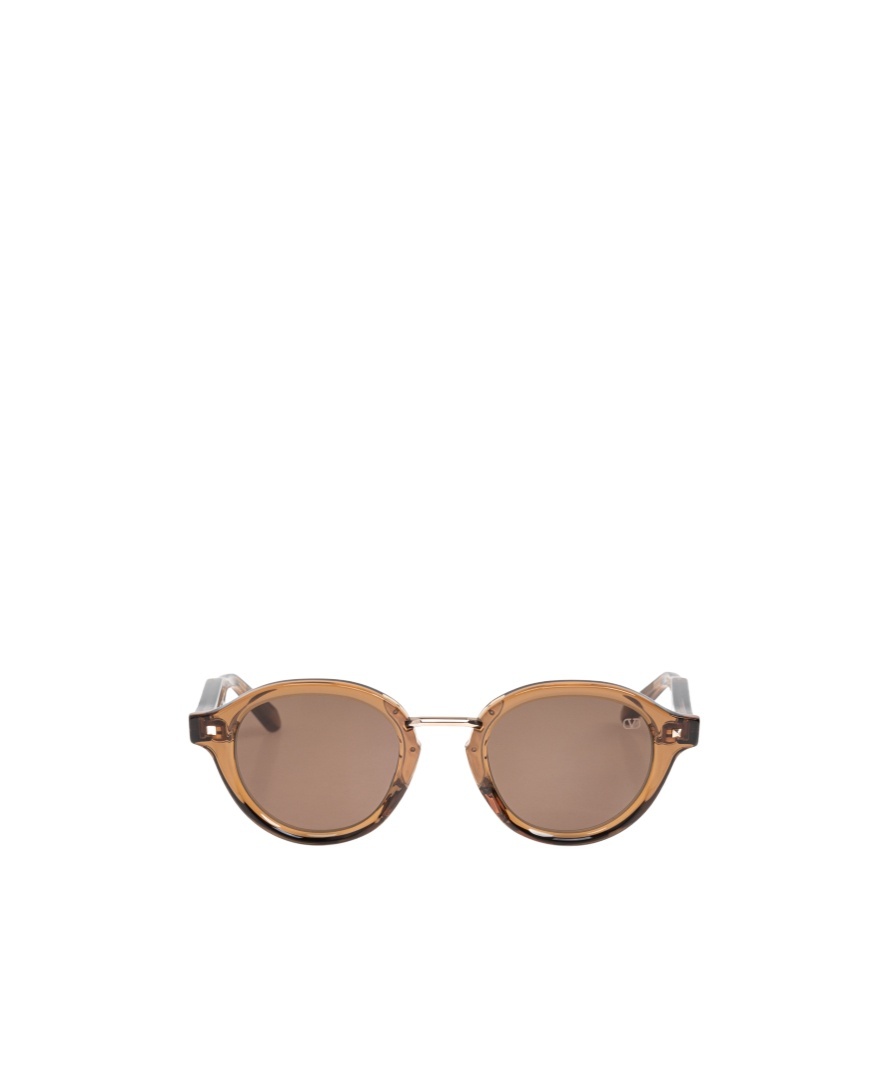 Valentino Eyewear V-essential Round-frame Sunglasses In Brown