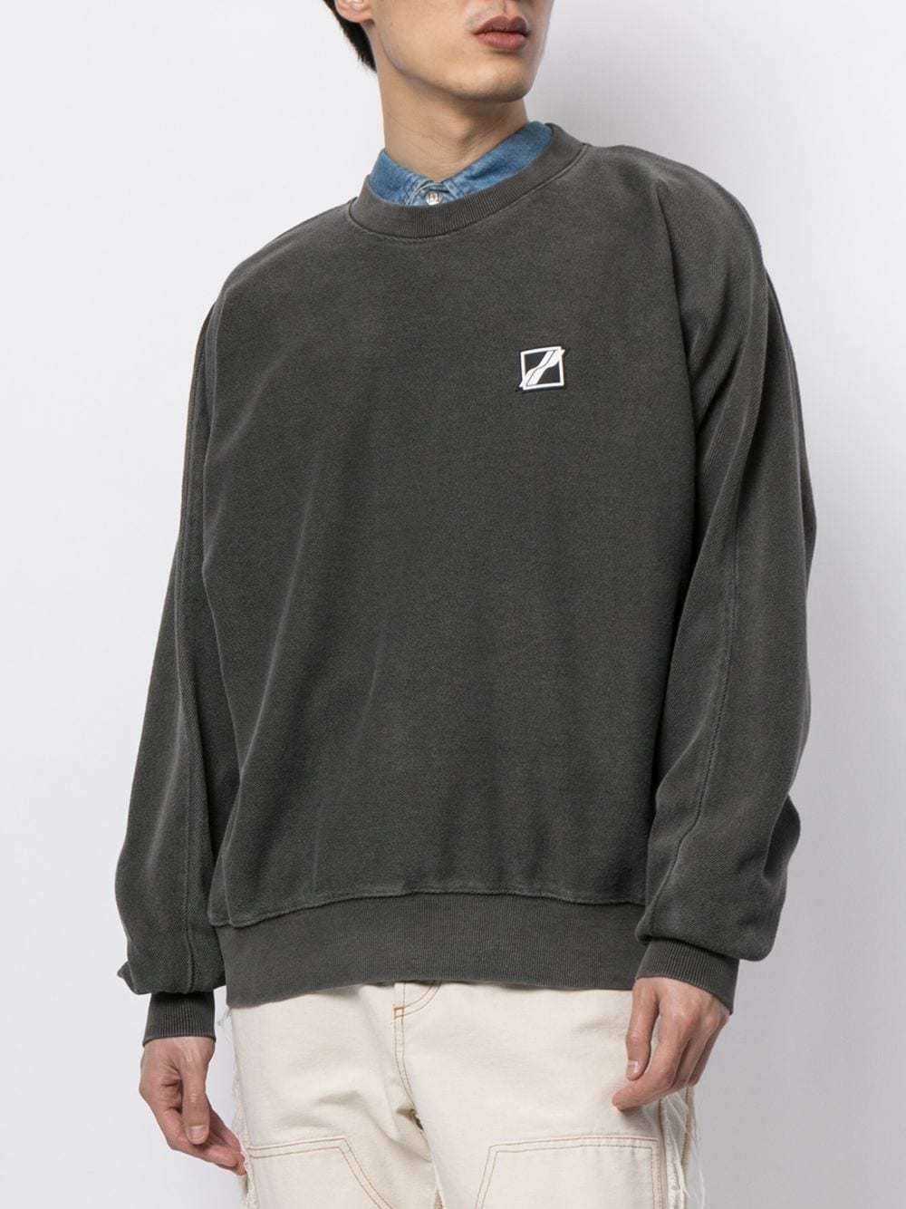 We11 Done Chest Logo-patch Sweatshirt In Black