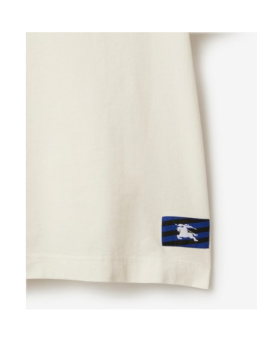 Burberry Ekd Logo-patch Cotton T-shirt In White