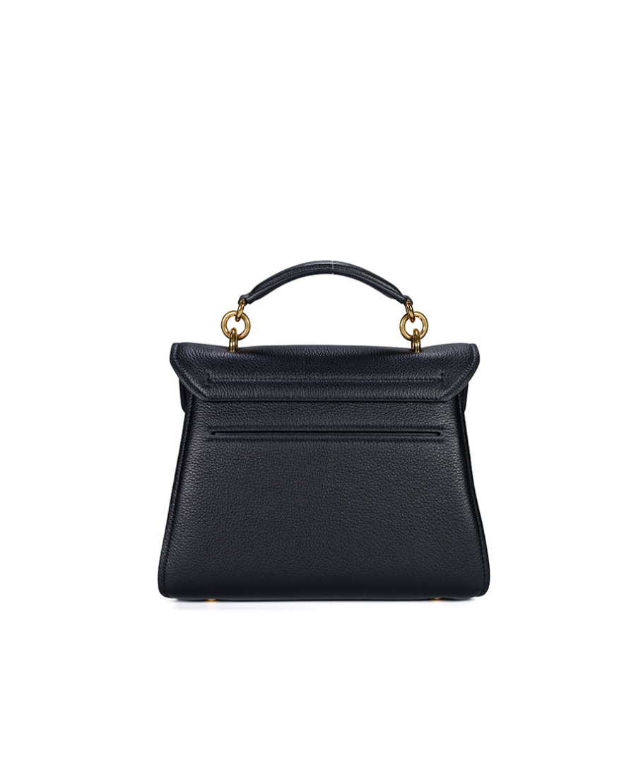Ferragamo Margot Calfskin Cross-body Bag With Top Handle In Black