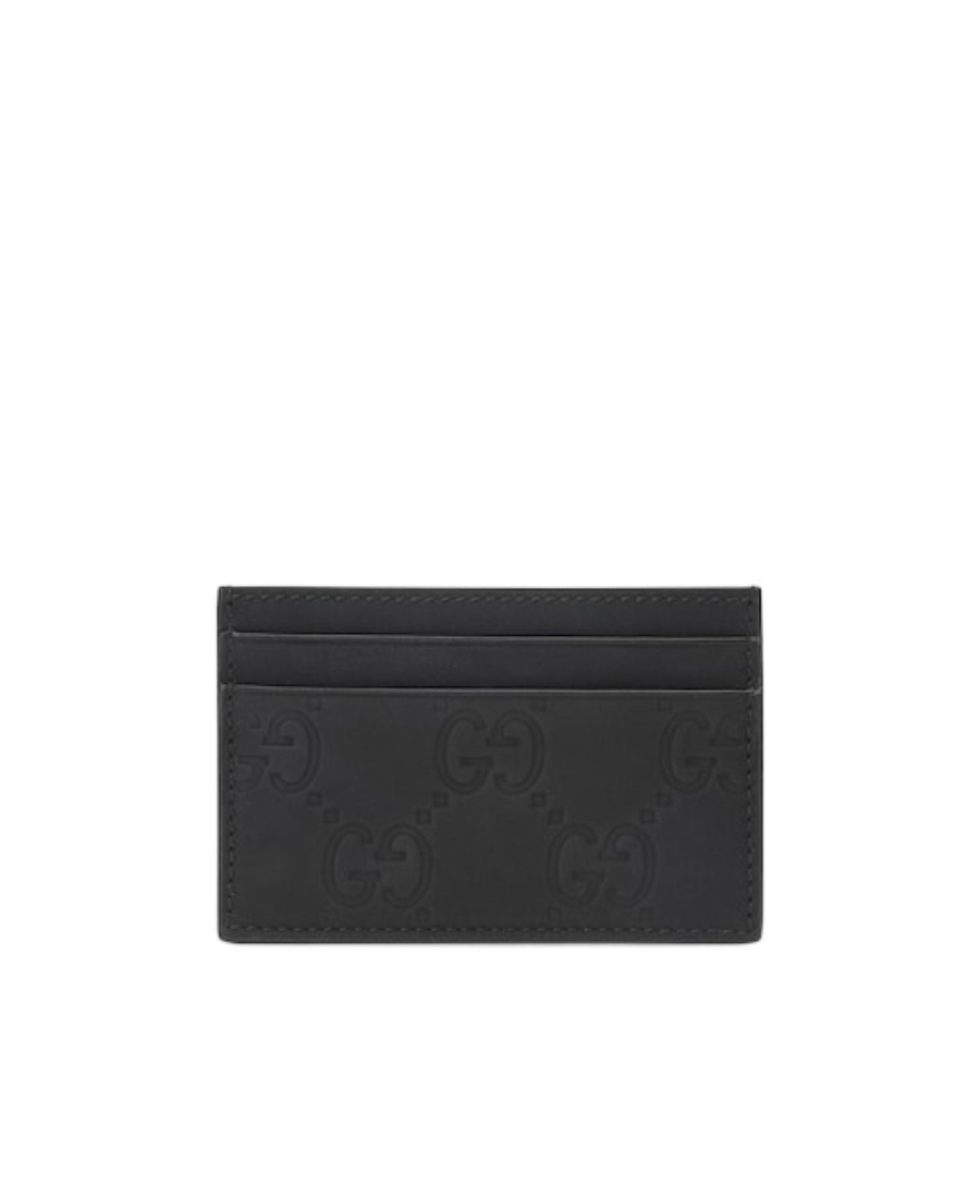 Gucci Gg Supreme Rectangle Cardholder In Black