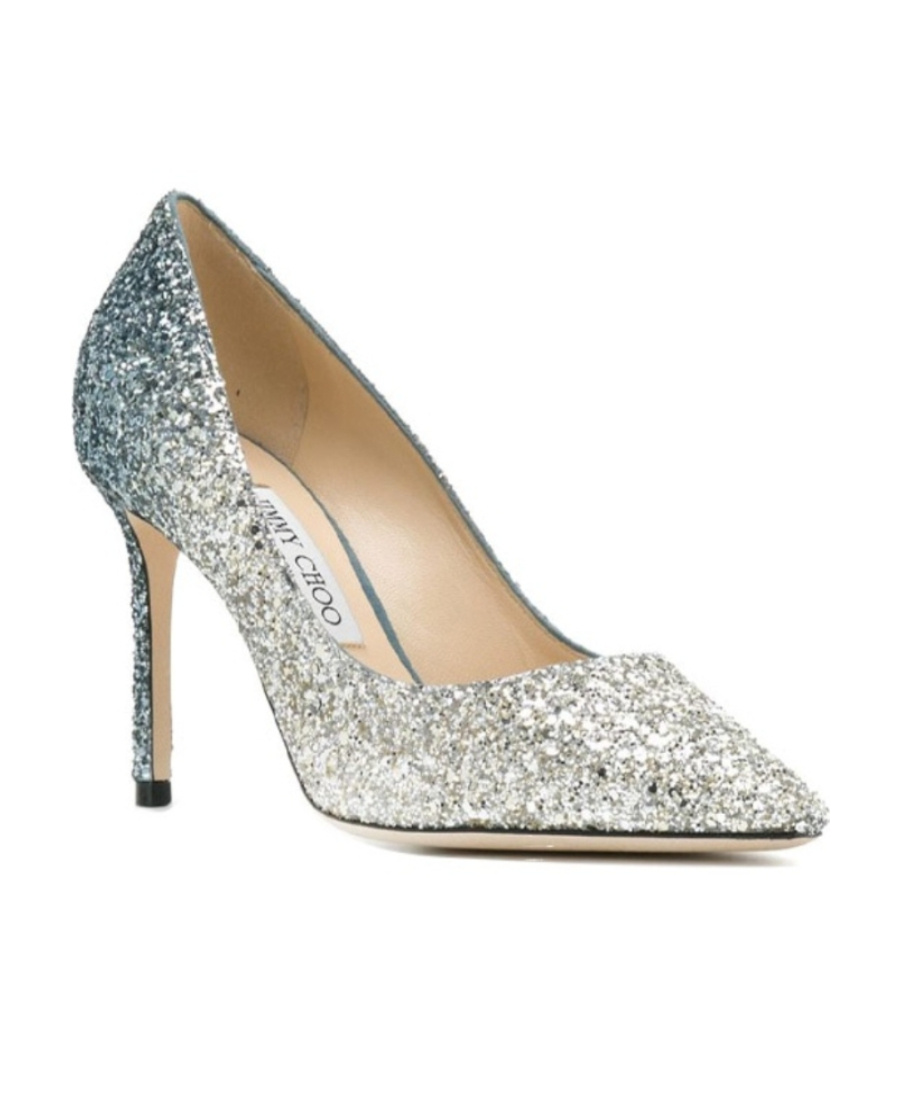 Jimmy Choo Romy Spring Onion Effect High Heels In Gray