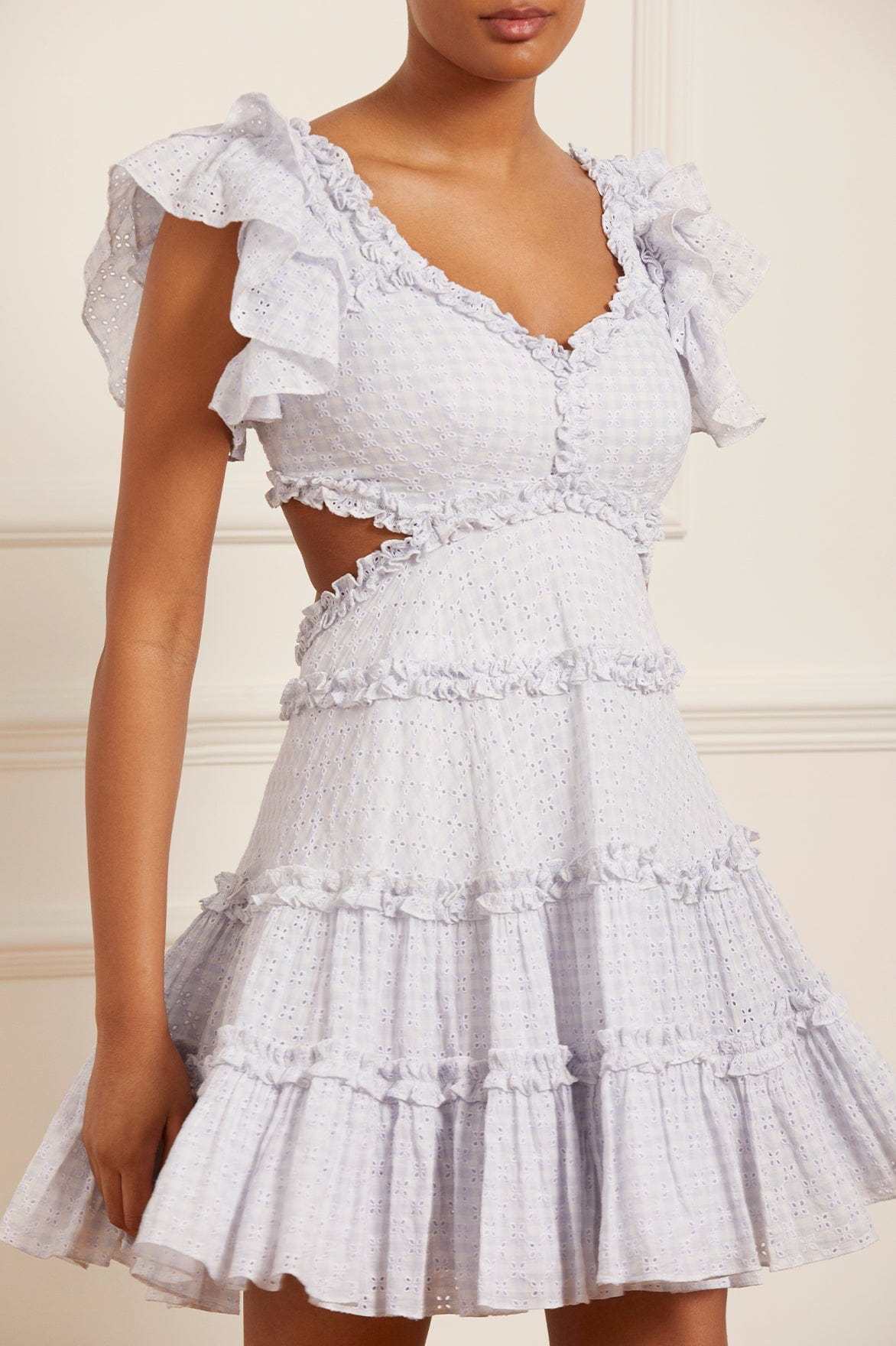 NEEDLE & THREAD BRODERIE-ANGLAISE ORGANIC COTTON MINIDRESS