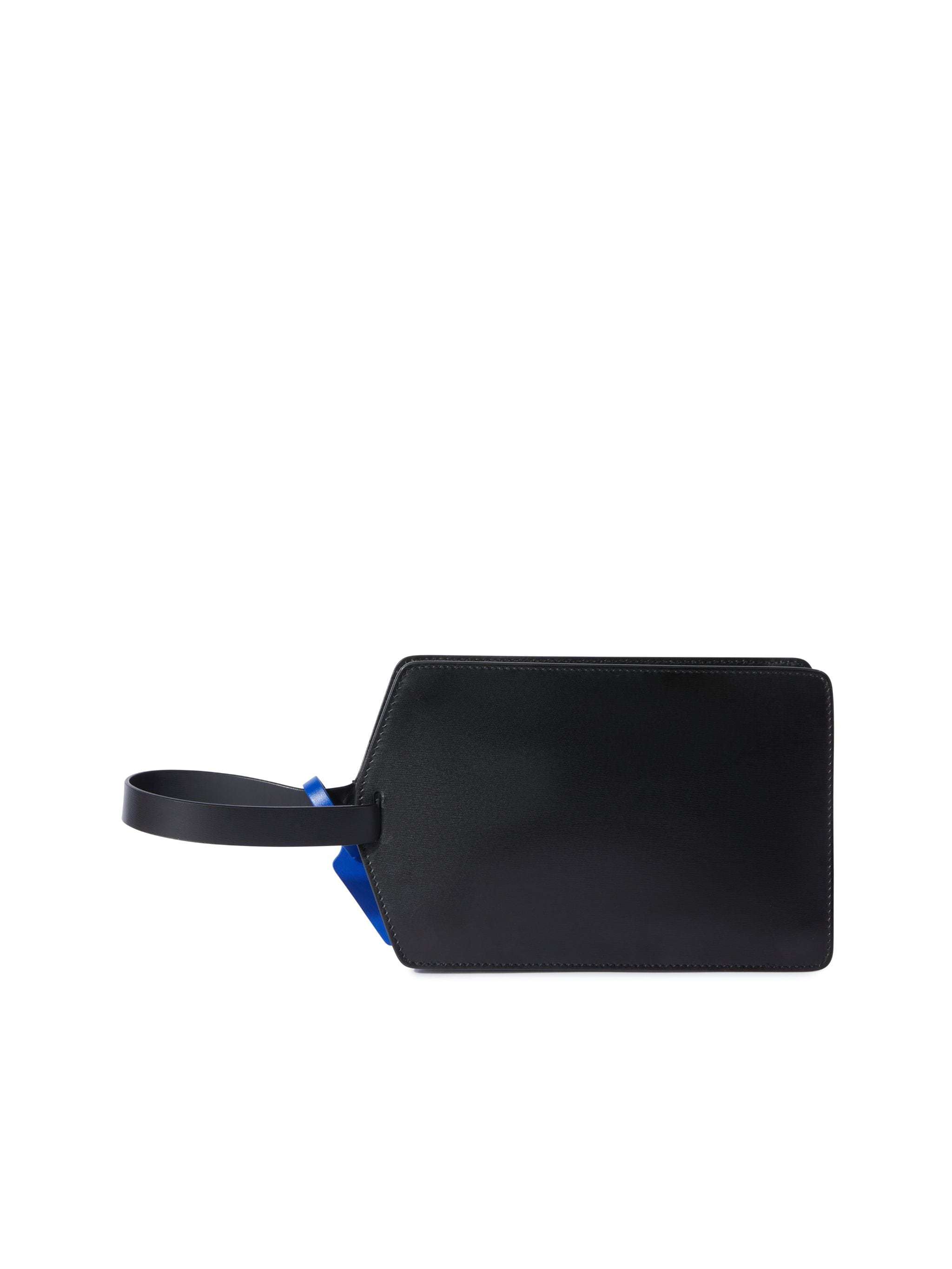 Off-white Zip Tie Medium Leather Clutch In Black