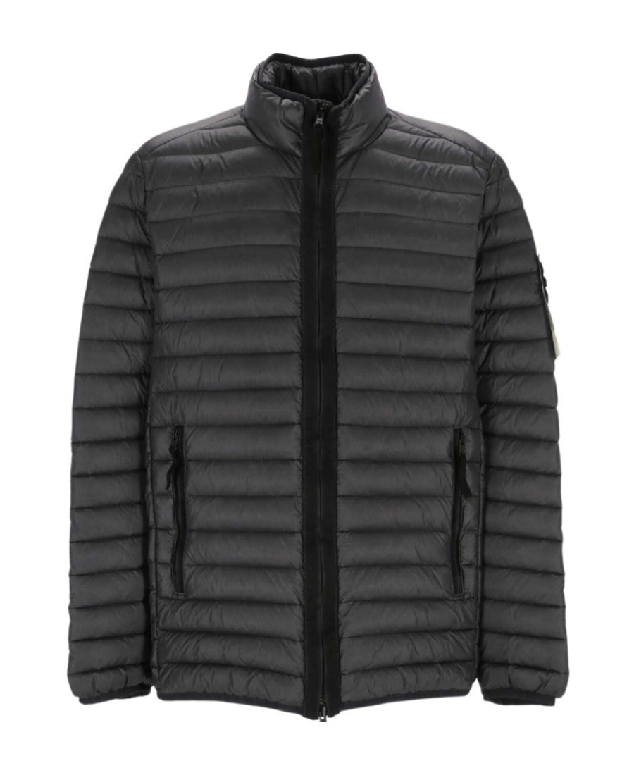 Stone Island Compass-patch Padded Jacket In Gray