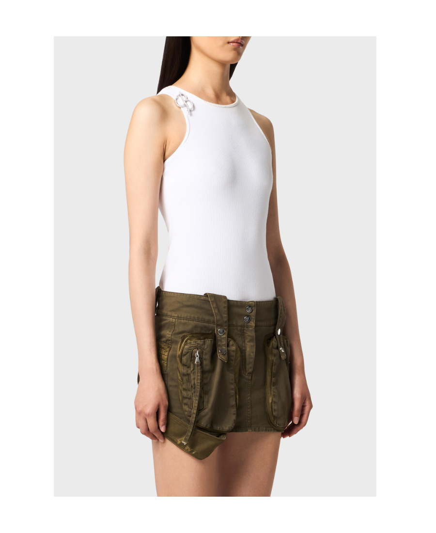 Blumarine Rib Vest In White