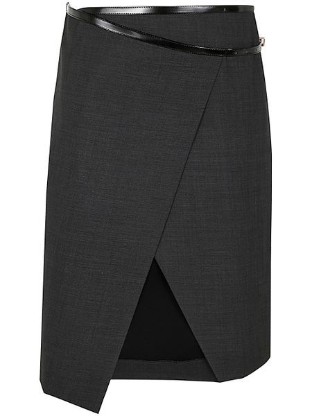 Philosophy Di Lorenzo Serafini Belted Asymmetric Mini Skirt In Black